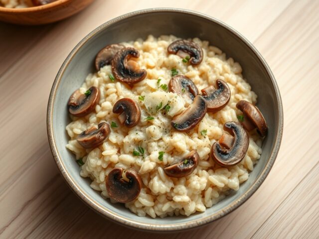 Risotto met champignons en Maredous Truffel smaak