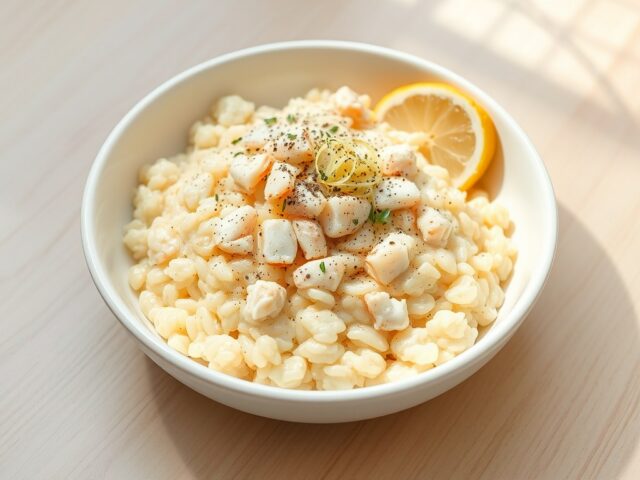 Risotto met krab en citroengras