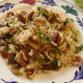 Risotto met paddenstoelen, tijm en pecannoten uit de slowcooker