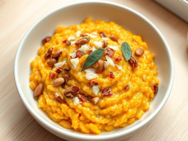 Risotto met Pompoen en Pijnboompitten