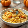 Risotto met pompoen, salie en pijnboompitten