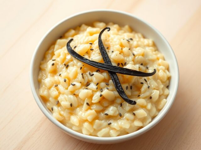 Risotto met vanillepeulen