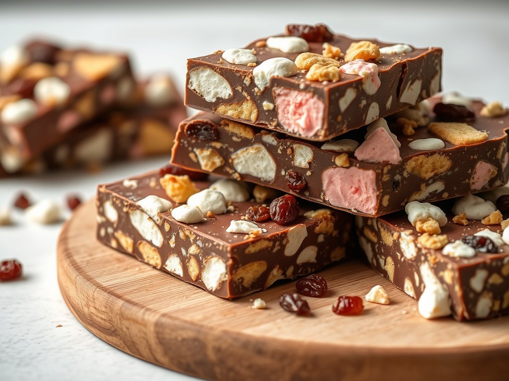 Rocky road slices, AI-gegenereerde illustratie