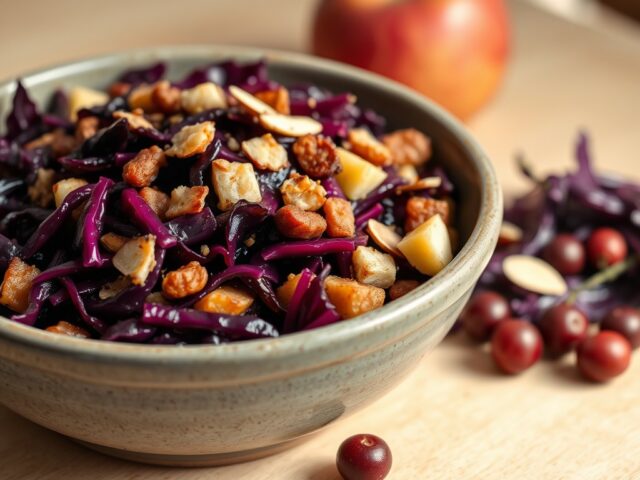 Rode kool met spekjes en cranberries