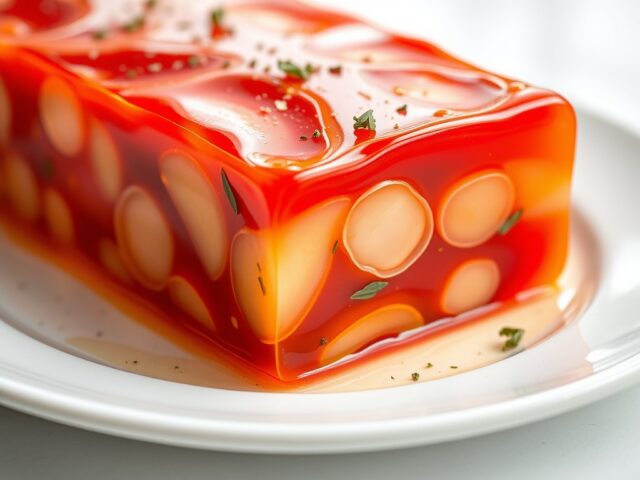 Rode paprika in aspic