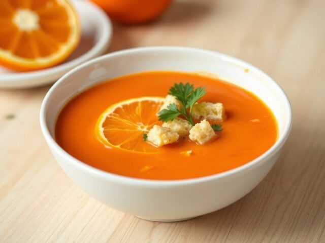 Rode paprika-sinaasappelsoep