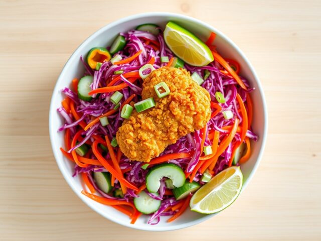 rodekoolsalade met kibbeling