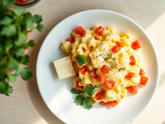 Roerei met Spaanse peper