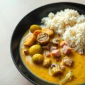 Roergebakken spruitjes in curry