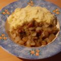 Roergebakken witlof met spekjes en mosterdpuree