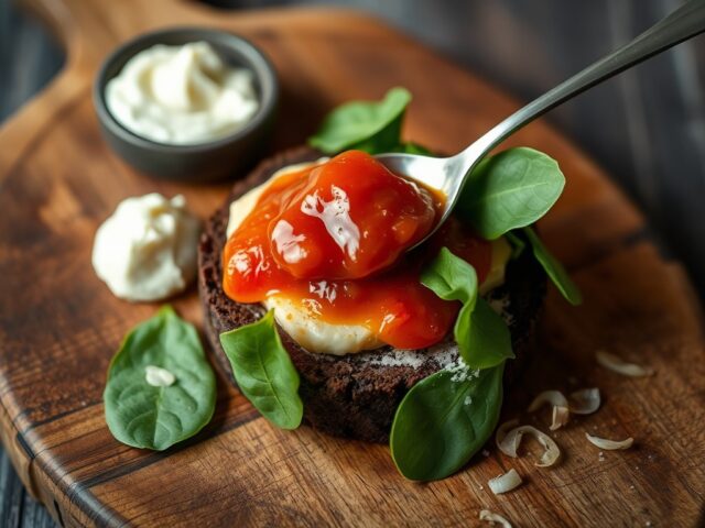 Roggebrood met Passendale, tomatencompote