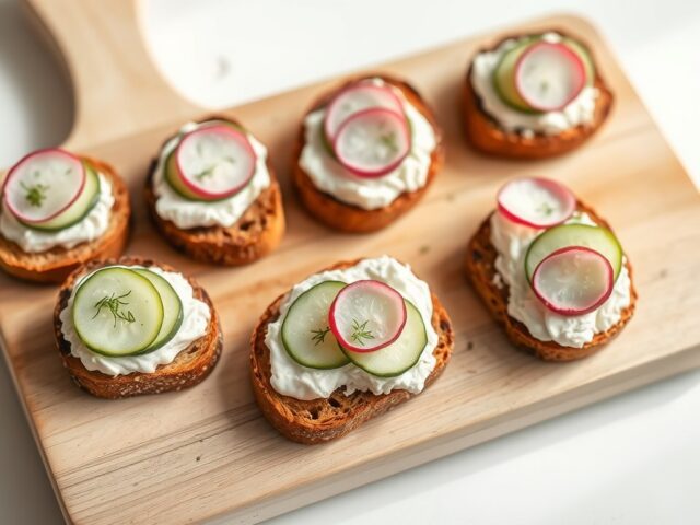 Roggetoastjes met kruidenkaas