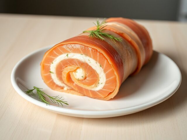 Rollade van zalm en kabeljauw