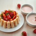 Romanoffrolletjes op Aardbeien met Aardbeisoep