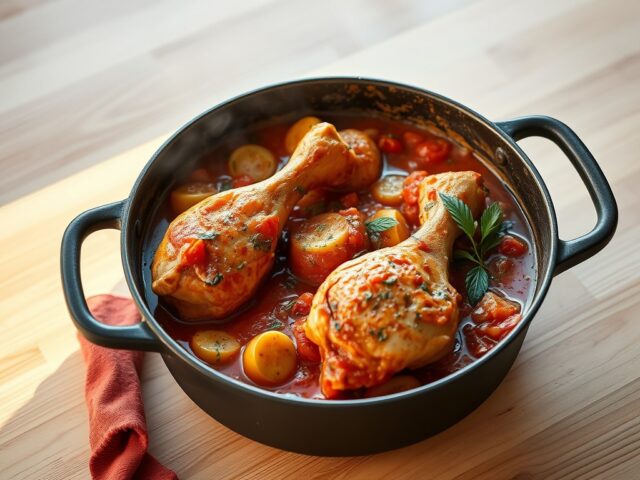 Romeinse tomatenstoofpot met kip
