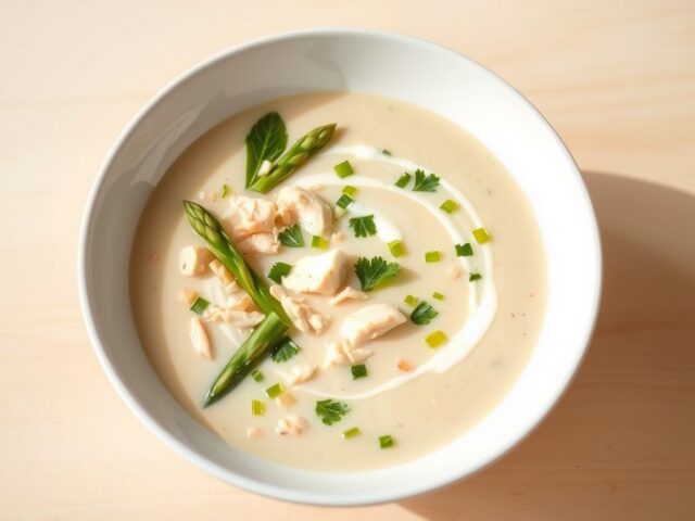 Romige asperge kippensoep