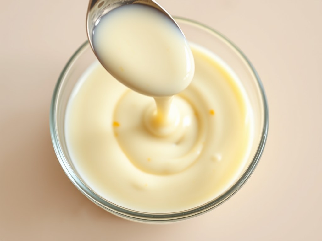 Romige eierdressing, AI-gegenereerde illustratie