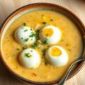 Romige eierragout met ui