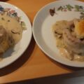 Romige kippenragout uit eigen keuken met kastanjechampignons en prei