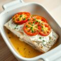 Romige vis met tomaat en boursin uit de oven