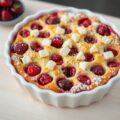 Roodfruitclafoutis met noga