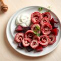 Rosbiefroosjes met bieten en mierikswortel