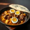 Roti masala met lamsvlees