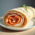 Roulleau van Zweeds tunnbrod met gerookte zalm