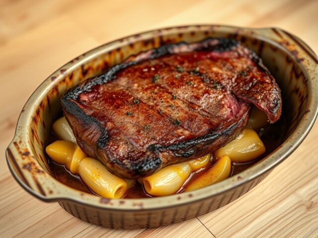 Rumsteak met witloof en kaas