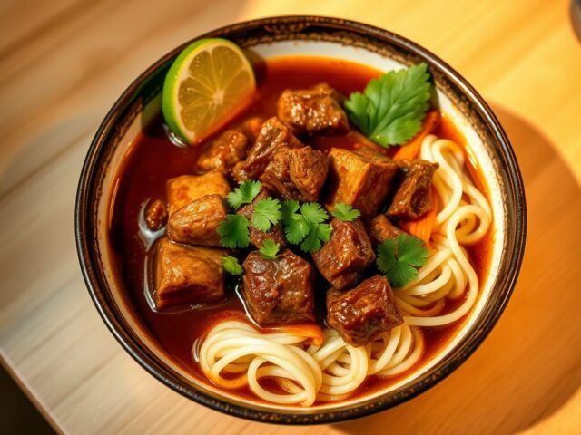 Runderstoof met Rijstvermicelli op Thaise Wijze
