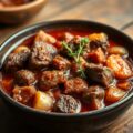 Rundvlees in tomatensaus op Bourgondische wijze