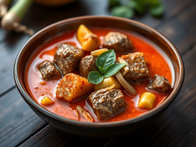 Rundvlees met rode curry