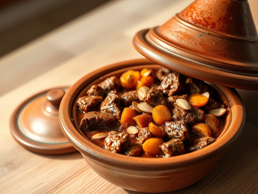 Rundvlees Tajine, AI-gegenereerde illustratie