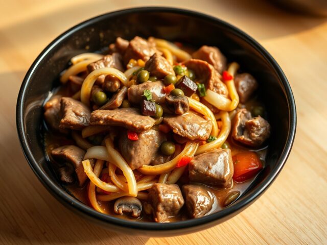 Russische biefstuk (Stroganoff)