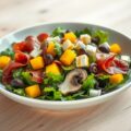 Salade met Champignons, Gorgonzola en Bresaola