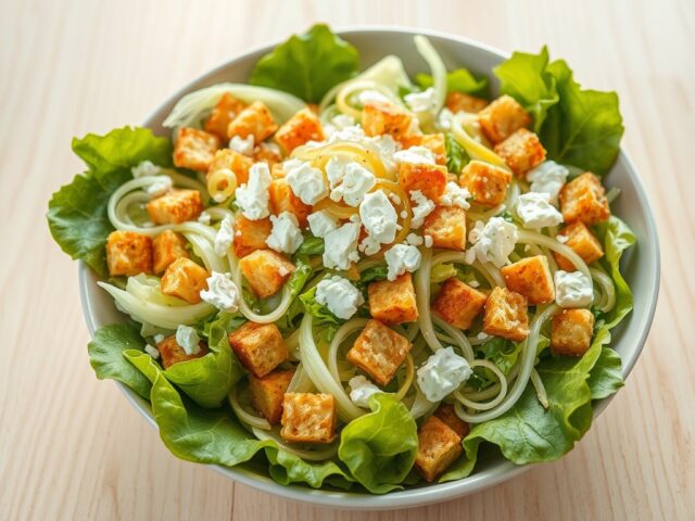 Salade met feta en crotons