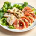 Salade met forel en rookvlees