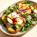 Salade met geitenkaas, appel en Luikse siroop