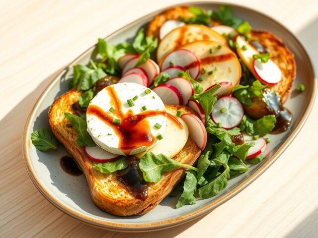Salade met geitenkaas, appel en Luikse siroop