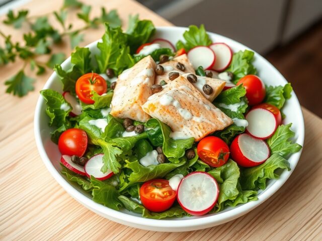 Salade met gerookte forel