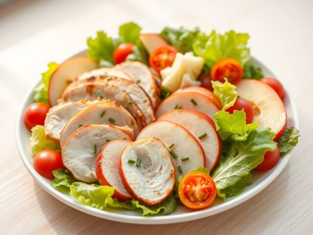 Salade met kip en appel