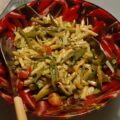 Salade van boterbonen, haricots verts en kerstomaatjes