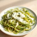 Salade van courgette met yoghurt-kruidensaus
