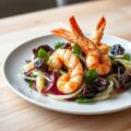 Salade van gamba’s,venkel en pruimen