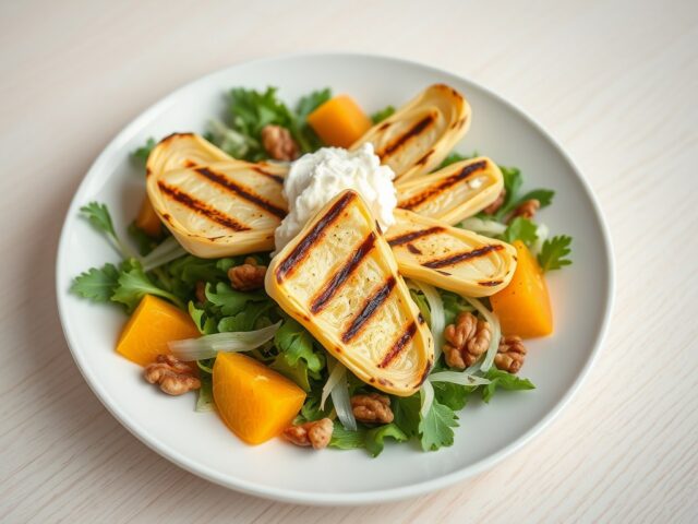 Salade van gegrilde witlof