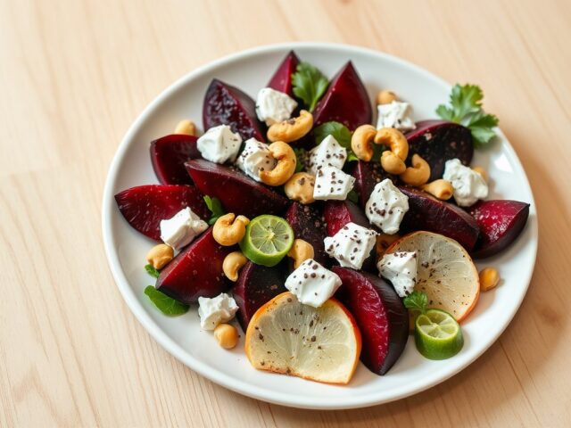 Salade van gepofte bietjes en cashewnoten