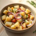 Salade van krieltjes, dille en rode uien