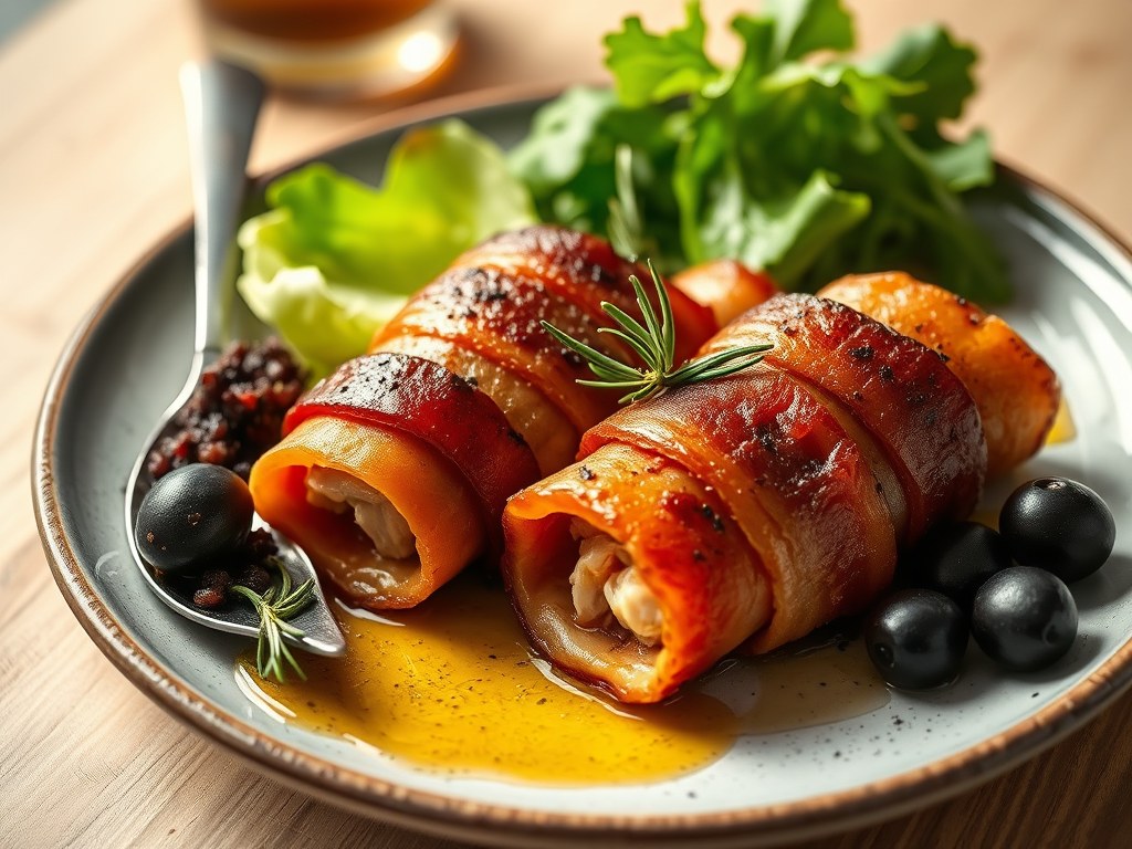 Saltimbocca van konijn, AI-gegenereerde illustratie