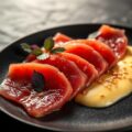 Sashimi van tonijn met saffraanmayonaise