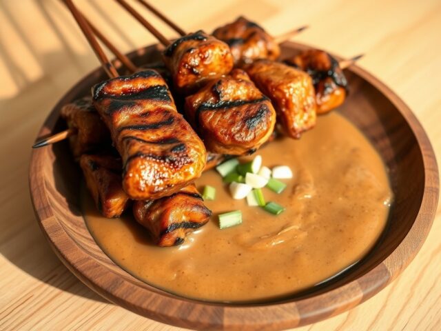 sate met verse pindasaus